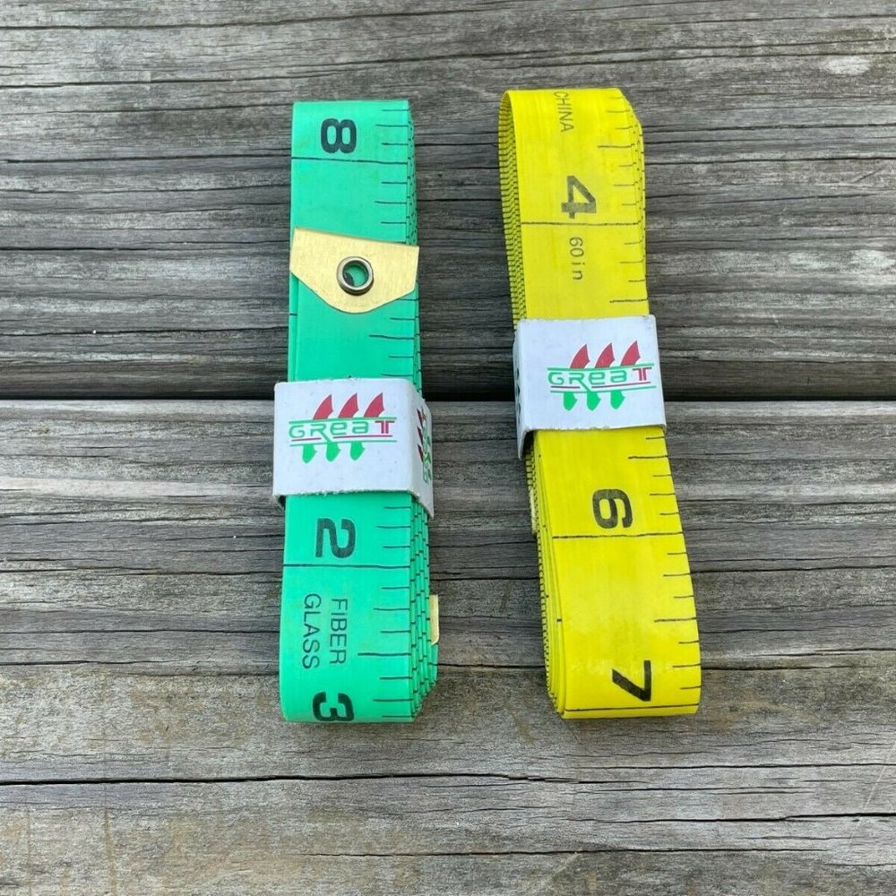 Measurement Tape Tailor Green Yellow Sewing Tape Lot of 2 Fiber Glasses Tape - Picture 6 of 6